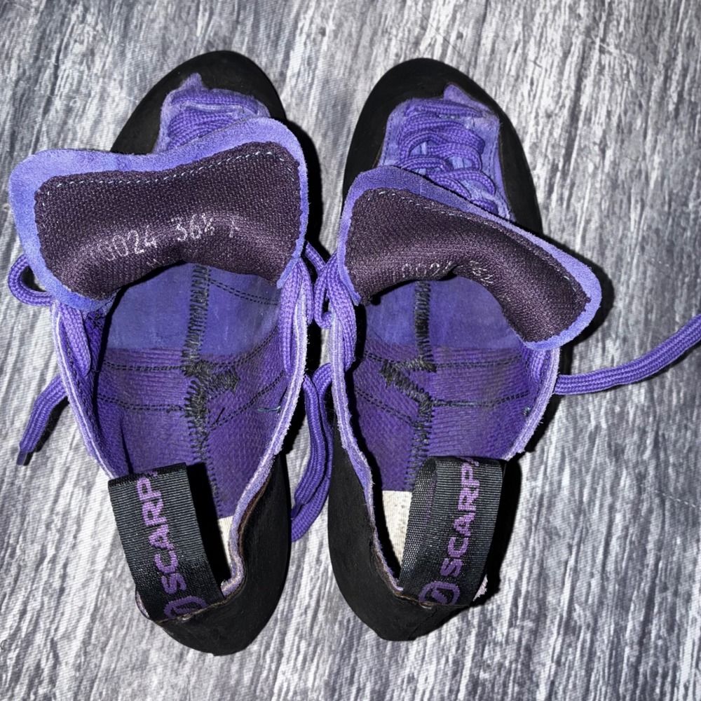 SCARPA Rock Climbing Lace Up Sued Purple Black Women Size EU 36 1/2 - Picture 8 of 13